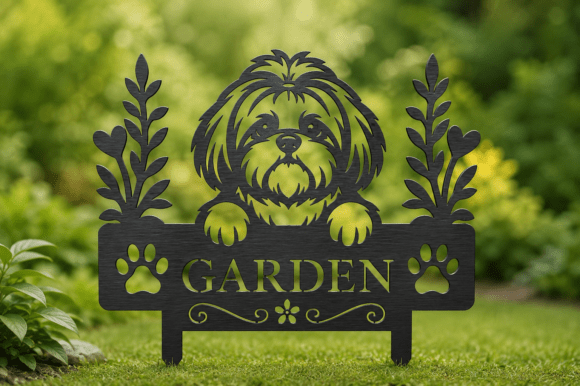 Download Shih Tzu Garden Sign SVG - Garden sign Collection