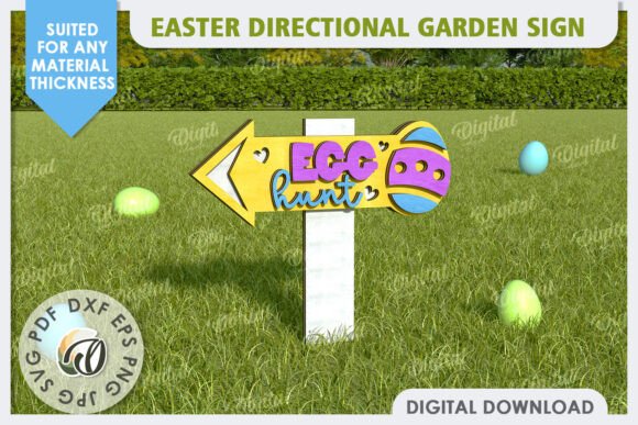 Download Easter Directional Garden Sign Laser Cut - Garden sign Collection