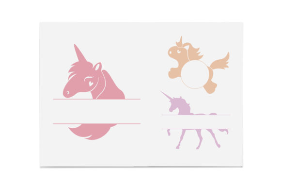 Download 3 X Split Unicorns Personalised for Girl - Unicorns Collection