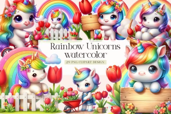 Download Unicorns Clipart, Cute Rainbow Unicorns - Unicorns Collection