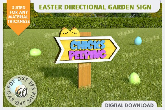 Download Easter Directional Garden Sign Laser Cut - Garden sign Collection