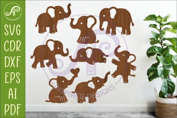 Download Cute Elephant SVG Laser Cut Files Bundle - Cut files Collection