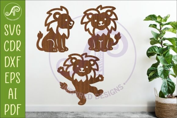Download Cute Lions SVG Laser Cut Files Animal 2 - Cut files Collection