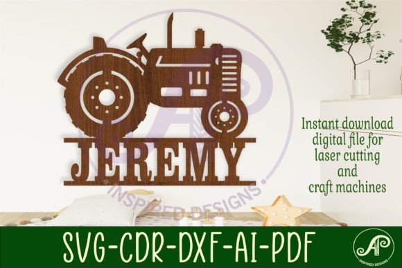 Download Old Tractor Name Sign Svg Laser Cut File - Tractor name sign Collection