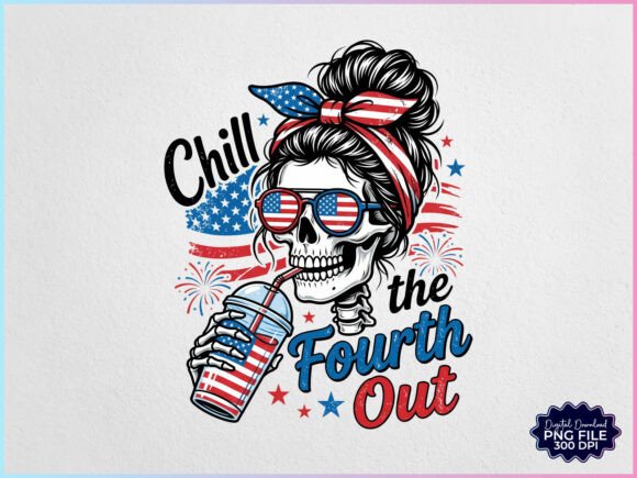 Download Chill the Fourth out Patriotic Skull PNG - Chill Collection