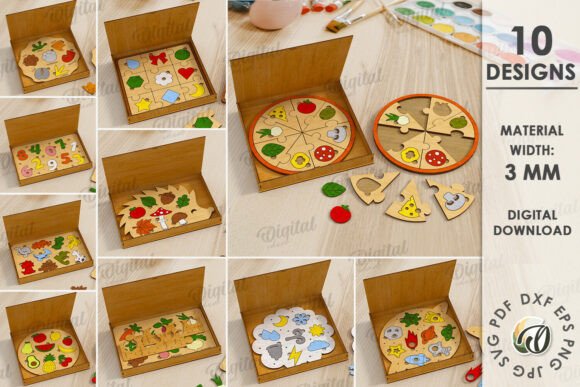 Download Wooden Puzzle Toys Bundle Laser Cut - Wooden puzzle Collection