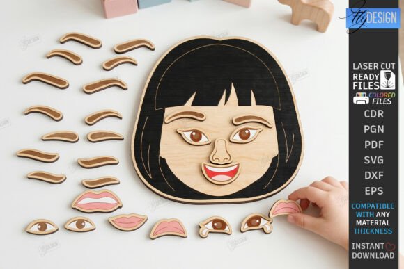Download Make a Face Wooden Puzzle Laser Cut |CNC - Wooden puzzle Collection