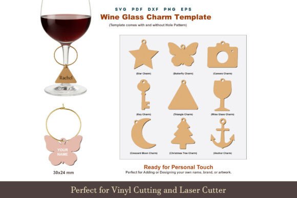 Download Drink Glass Tags Svg Template Cut Files - Cut files Collection
