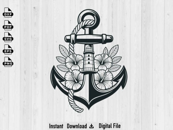 Download Floral Anchor SVG, Silhouette Cut Files - Cut files Collection