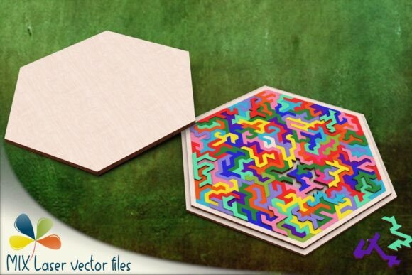 Download Hexagonal Wooden Puzzle Pattern Design - Wooden puzzle Collection