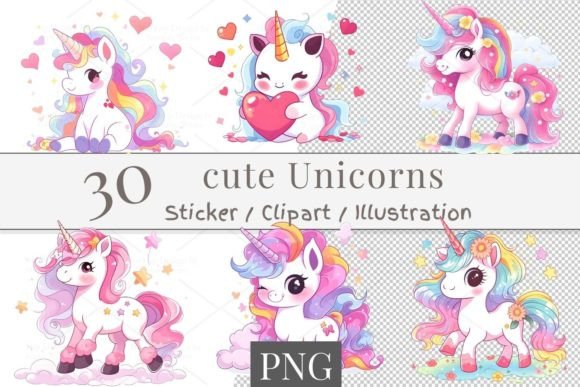 Download 30 Unicorns Clipart Sticker, PNG 817 - Unicorns Collection