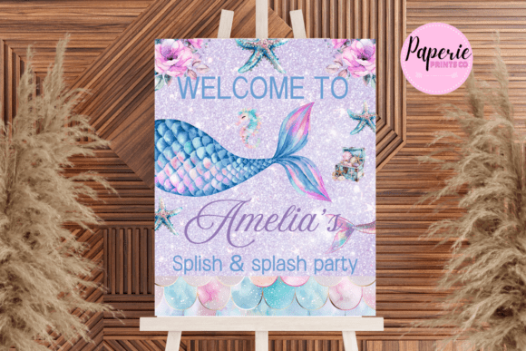 Download Mermaid Birthday Welcome Sign Editable - Premium Resources