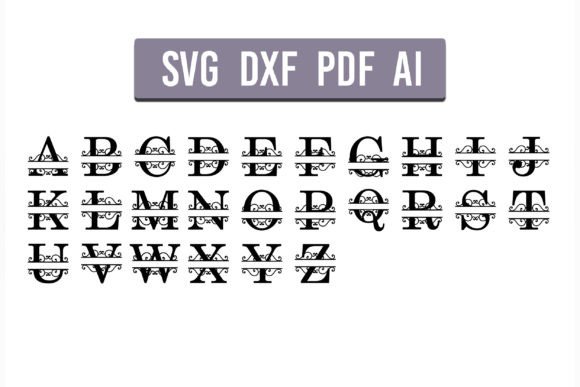 Download Split Letter Monograms Laser Cut Files - Cut files Collection
