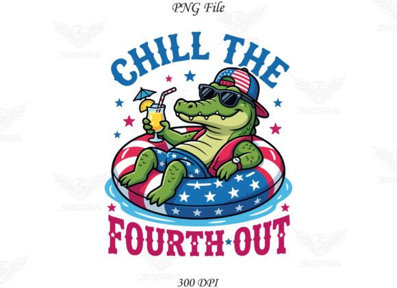Download 4th of July Patriotic Aligator Chill PNG - Premium Resources