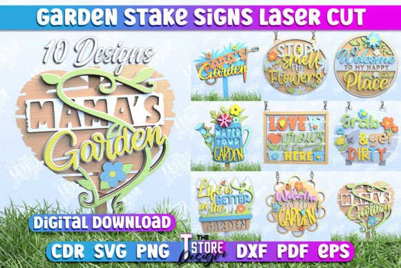 Download Garden Sign Laser Cut Design Bundle - Garden sign Collection