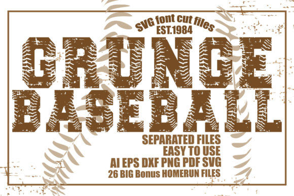 Download Grunge Baseball SVG Font Cut Files - Cut files Collection