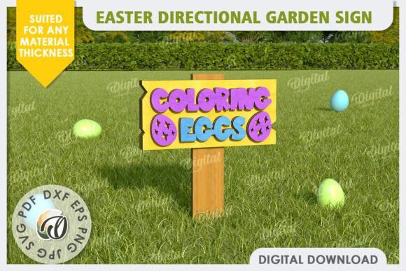 Download Easter Directional Garden Sign Laser Cut - Garden sign Collection