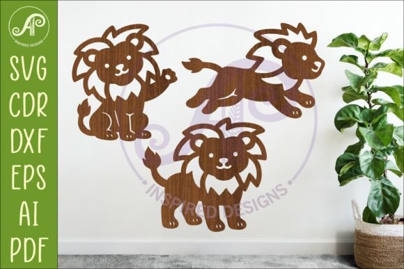 Download Cute Lions SVG Laser Cut Files Animal 1 - Cut files Collection