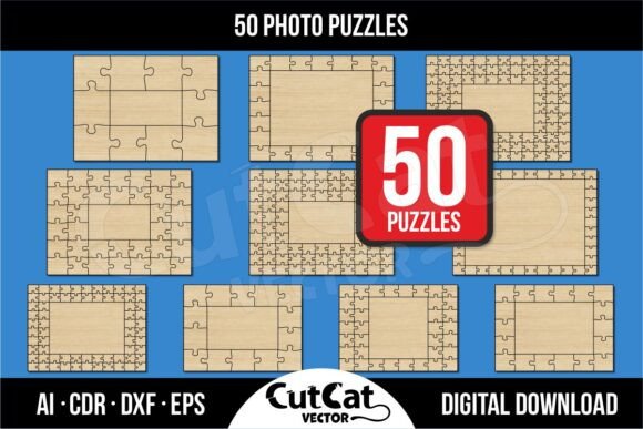 Download 50 Photo Puzzles Laser Cut Files SVG - Cut files Collection