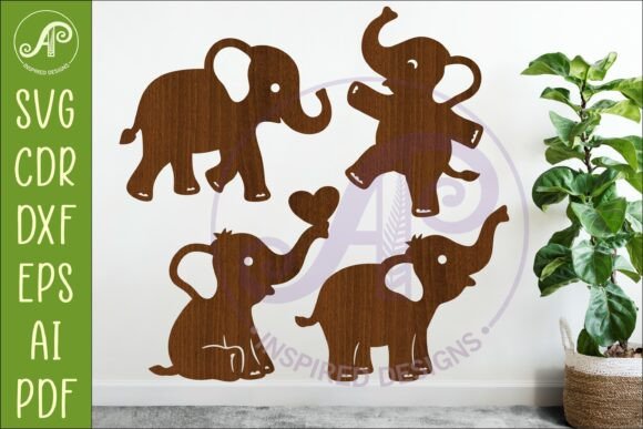 Download Cute Elephant SVG Laser Cut Files 2 - Cut files Collection