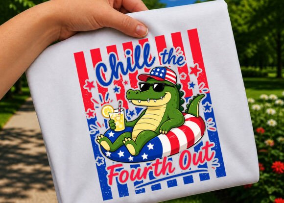 Download Patriotic Alligator 4th of July Chill - Premium Bundle