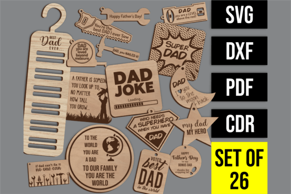 Download Laser Cut Files - DAD GIFTS MEGA SET - Premium Resources